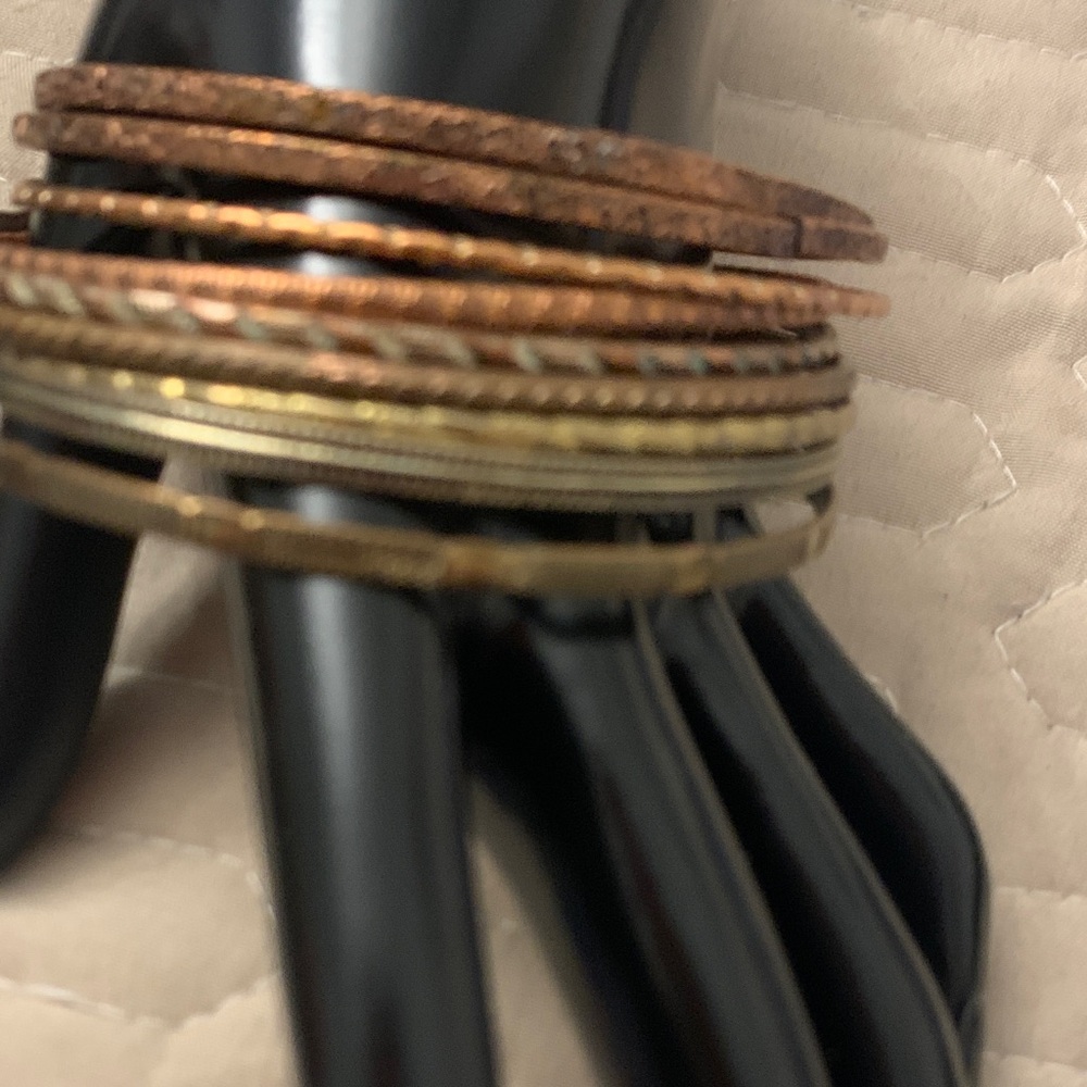 Vintage  9 Bronze Bangle Set - Picture 2 of 2